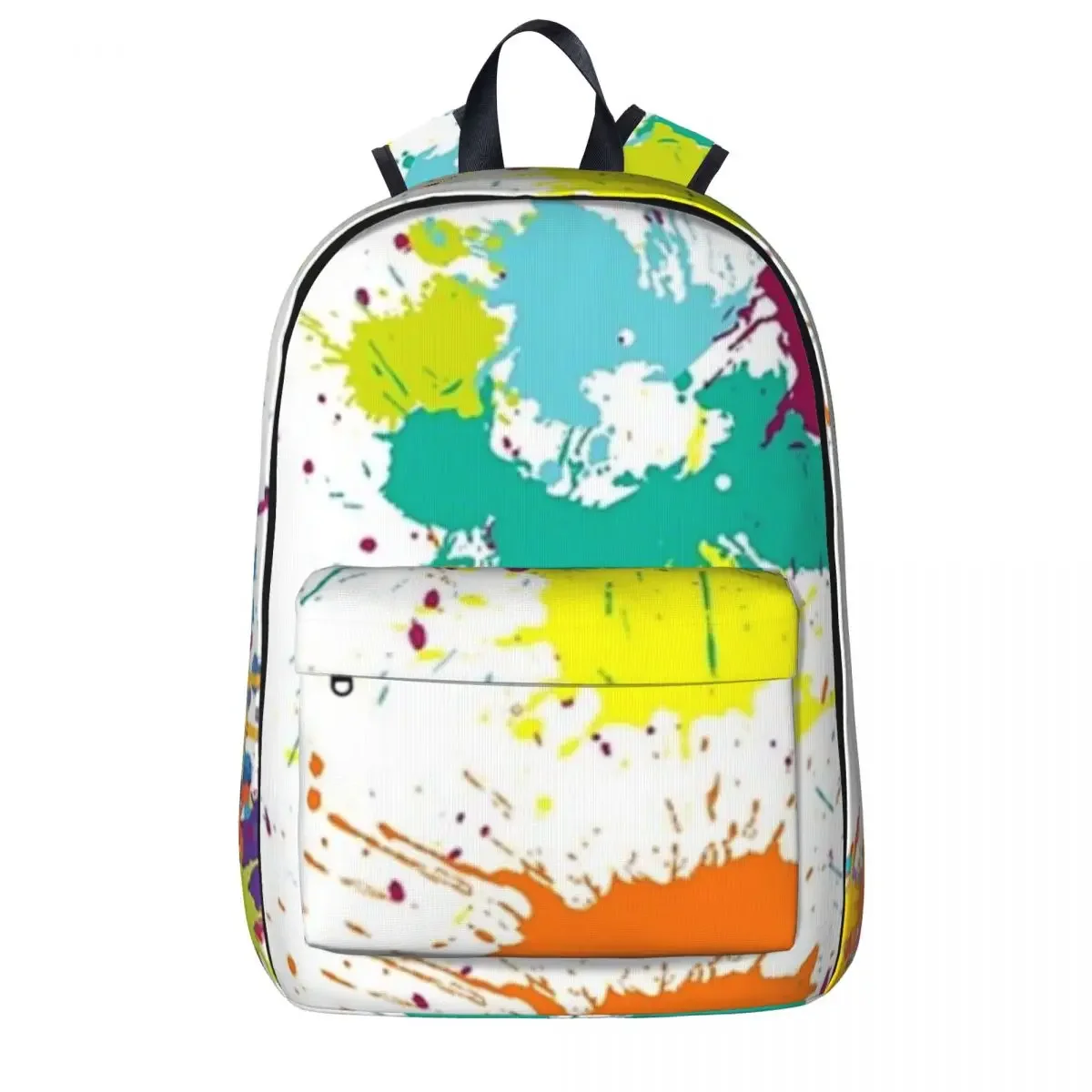 

Rainbow Paint Splatter Colorful Splash Graphic Backpacks Boys Girls Bookbag Waterproof Children School Bags Portability Rucksack