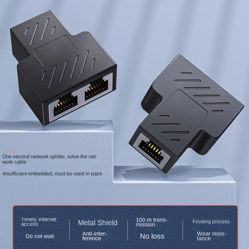 Rj45 Netwerkkabel Connector T-Kop Netwerkkabel Splitter Computer Netwerk Butt Connector Een Naar Twee Extender