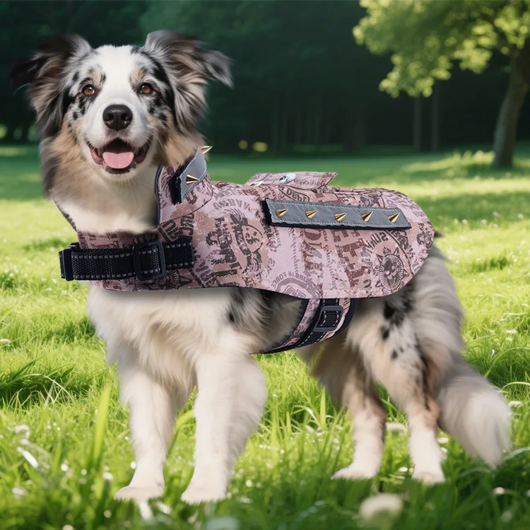 Abrigo antimordiscos con arnés para perro: ropa protectora acolchada - imagen 3