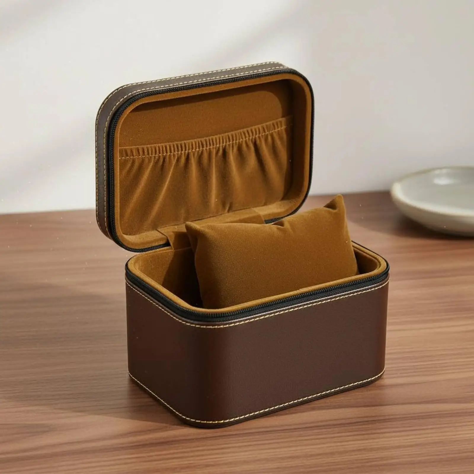 Small Travel Jewellery Box for Bracelets Bangles Watches Portable Organizer Case with Secure Zipper