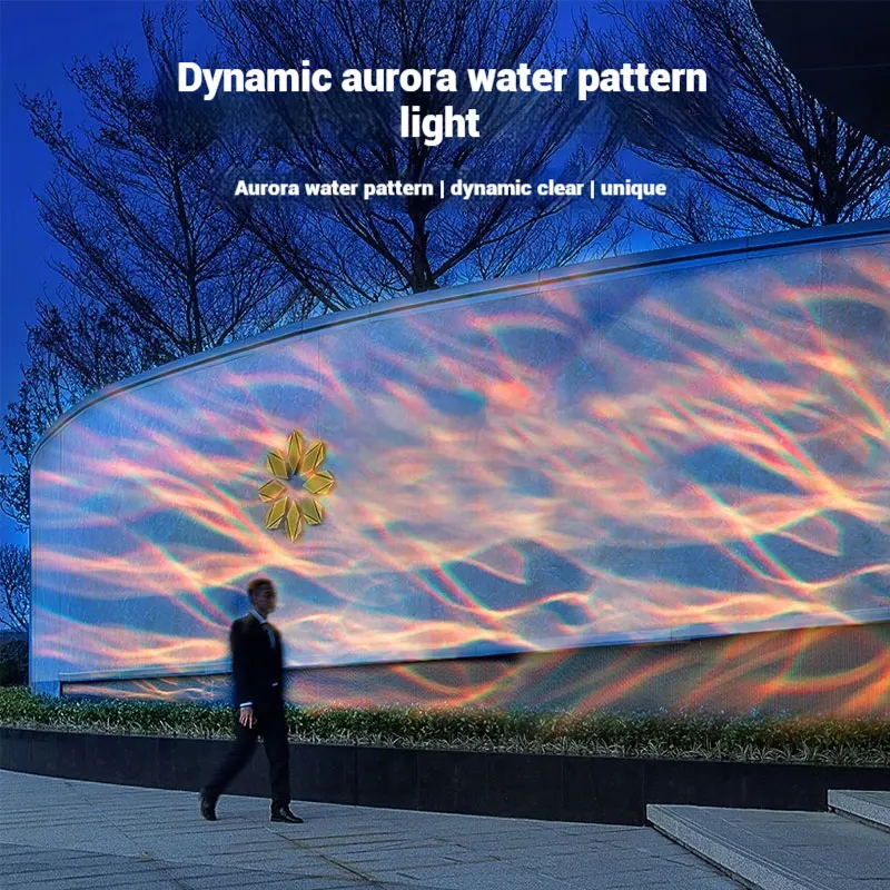 Aurora dinâmica borealis ondulação de água ao ar livre à prova dwaterproof água pátio exterior parede ponte holofote atmosfera luz decorativa