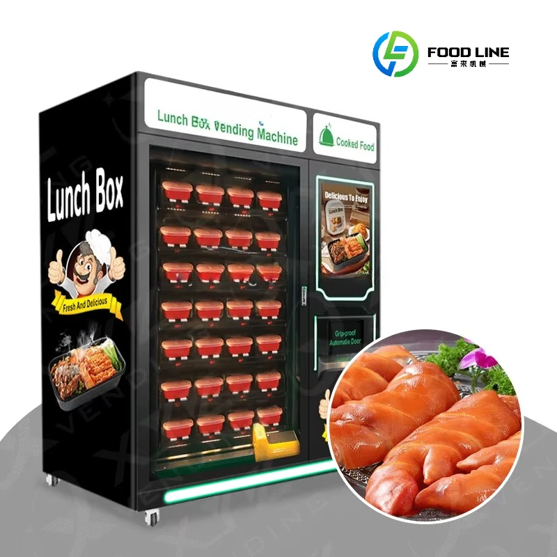FL Customized 2026 New 24 Hours Self Service Smart Automatic Hot Food Premade Dishes Lunch Box Vending Machine for Sale