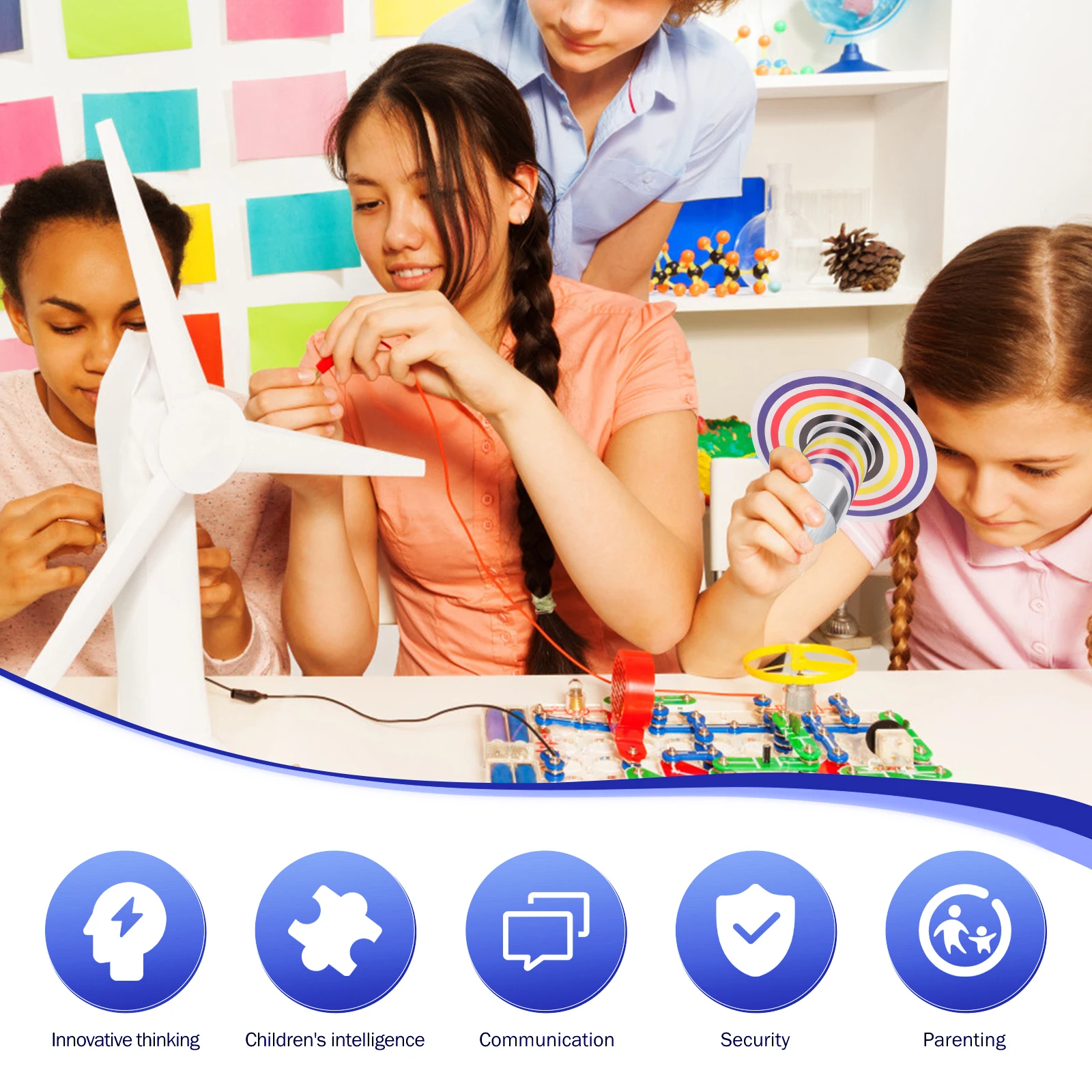 

1 set 1 Set Diy Wooden Airplane Assembly Puzzle Stem Science Experiment Educational Kit Electric Building Learning For Kids