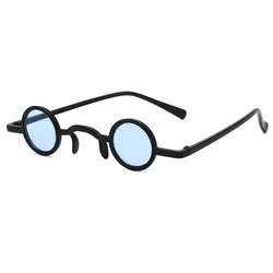 Vintage Rock Punk Man Sunglasses Classic Small Round Sunglasses Women Wide Bridge Metal Frame Black Lens Eyewear Driving 2023
