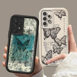A 32 A 52 Butterfly Silicone Phone Case On For Samsung Galaxy A32 A22 A33 A51 A52 A52S A53 A71 A72 A73 4G 5G Len Protect Cover