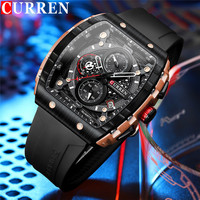 CURREN Man WristWatch Waterproof Chronograph Date Men Watch Military Top Brand Luxury Silicone Original Sport Male Clock 8442