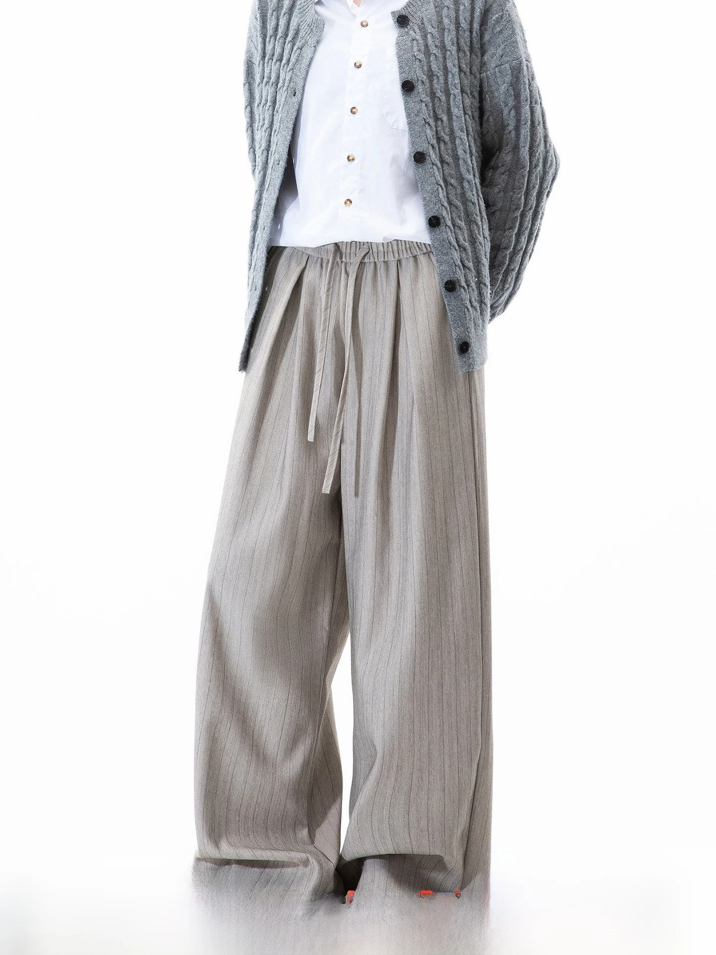 

New Men's Casual Loose Straight Leg Stripe Pants Spring Summer New Style Dream Made Old Money Style Comfortable Leisure Trousers