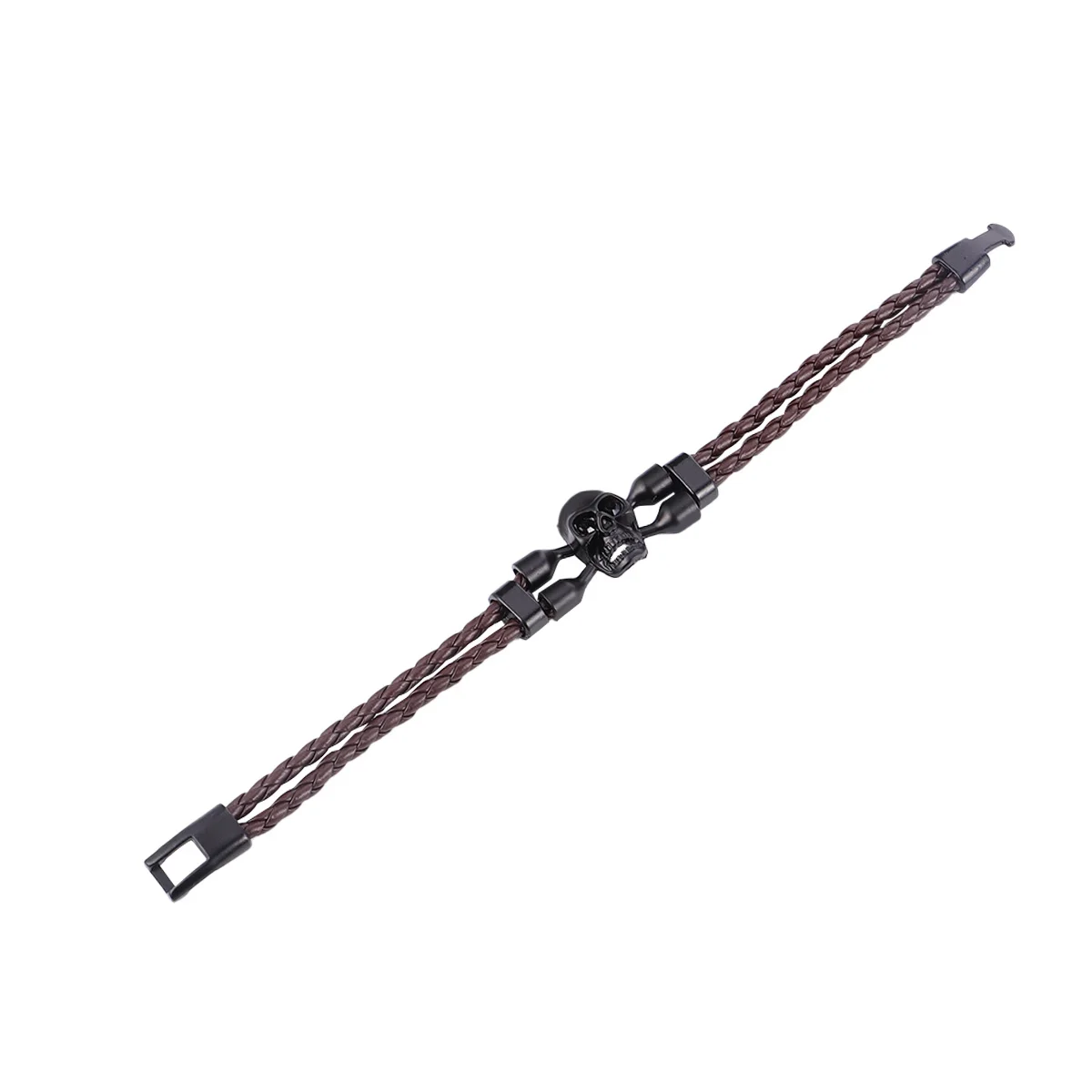 

Skull Braided Bracelet Comfortable Durable Weaving Wristband Halloween Jewelry Male Gift Halloween Male's Bracelet