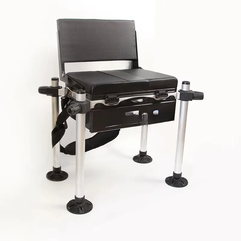 Selco SGSB-T02 صندوق معالجة الصيد للطي المحمولة قابل للتعديل ارتفاع الصيد الطعم مقعد الأدوات مسند الظهر صندوق مقعد #5