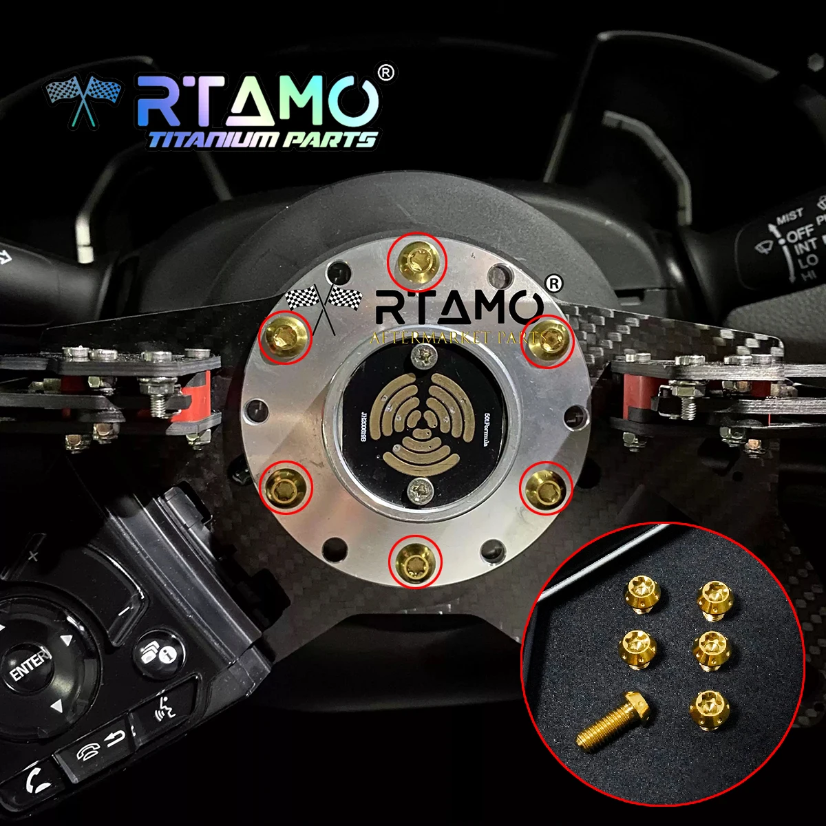 RTAMO Gr5 Titanium Steering Wheel Base Screws M5X12/15/20mm for MoMo NARDI Car Modification Bolts view 2