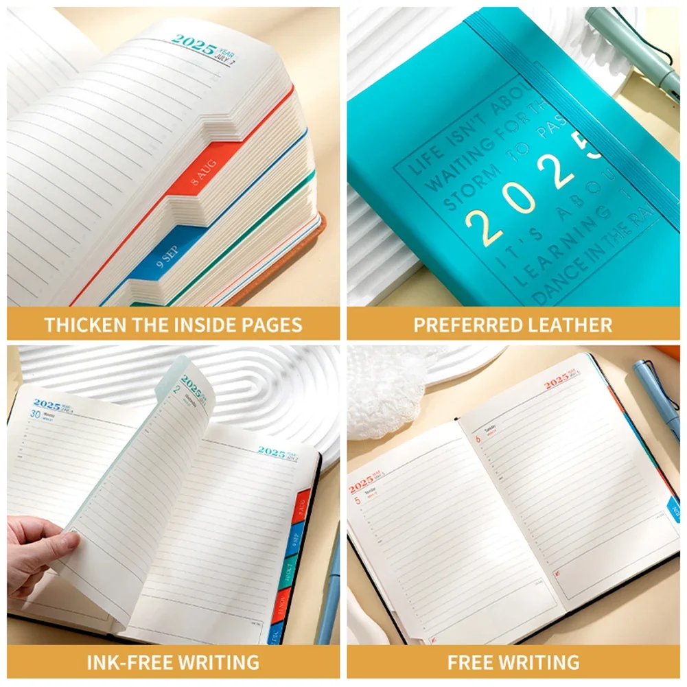 2025 كتاب الجدول الزمني الإنجليزي السنوي 365 يومًا مخطط دفتر إدارة الوقت المنظم التعلم اليومي مخطط الأهداف دليل الكفاءة