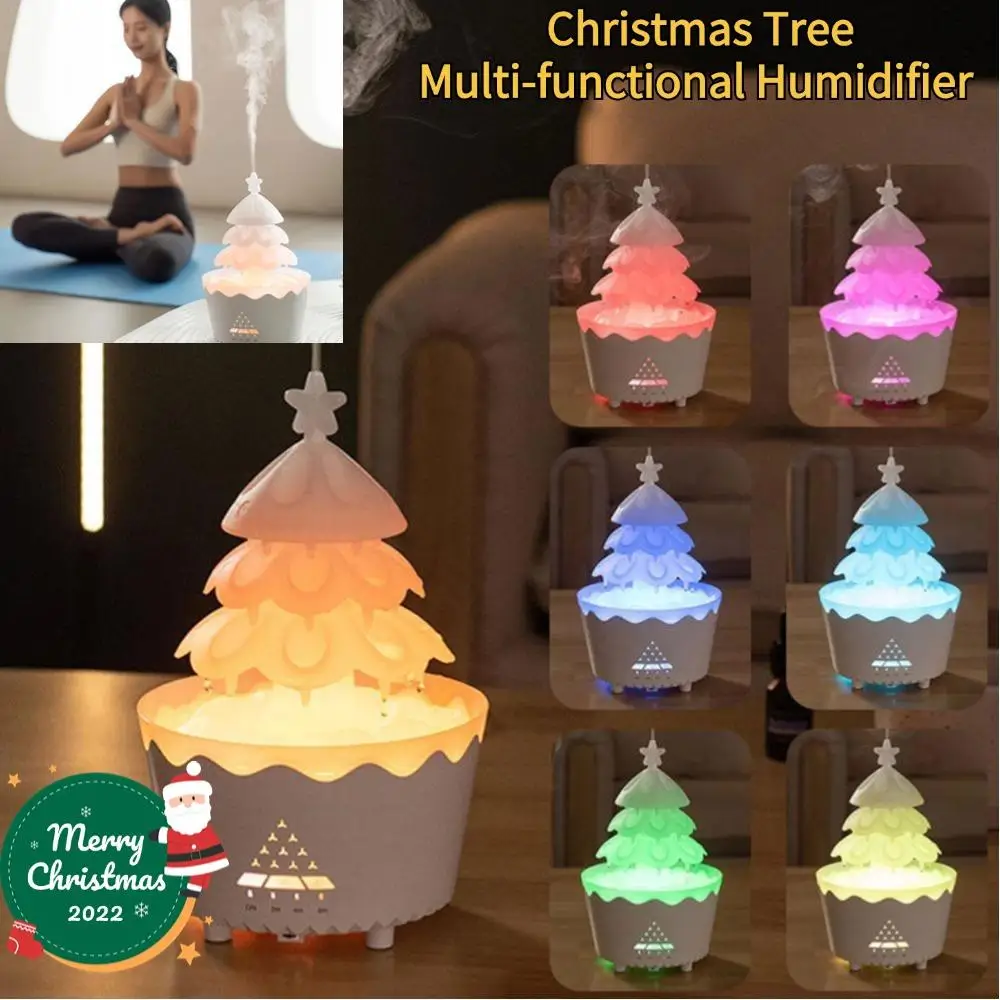 Christmas Tree Multi-functional Humidifier Home Desktop Night Light Oil Aromatherapy Machine Wireless Remote Control Humidifier