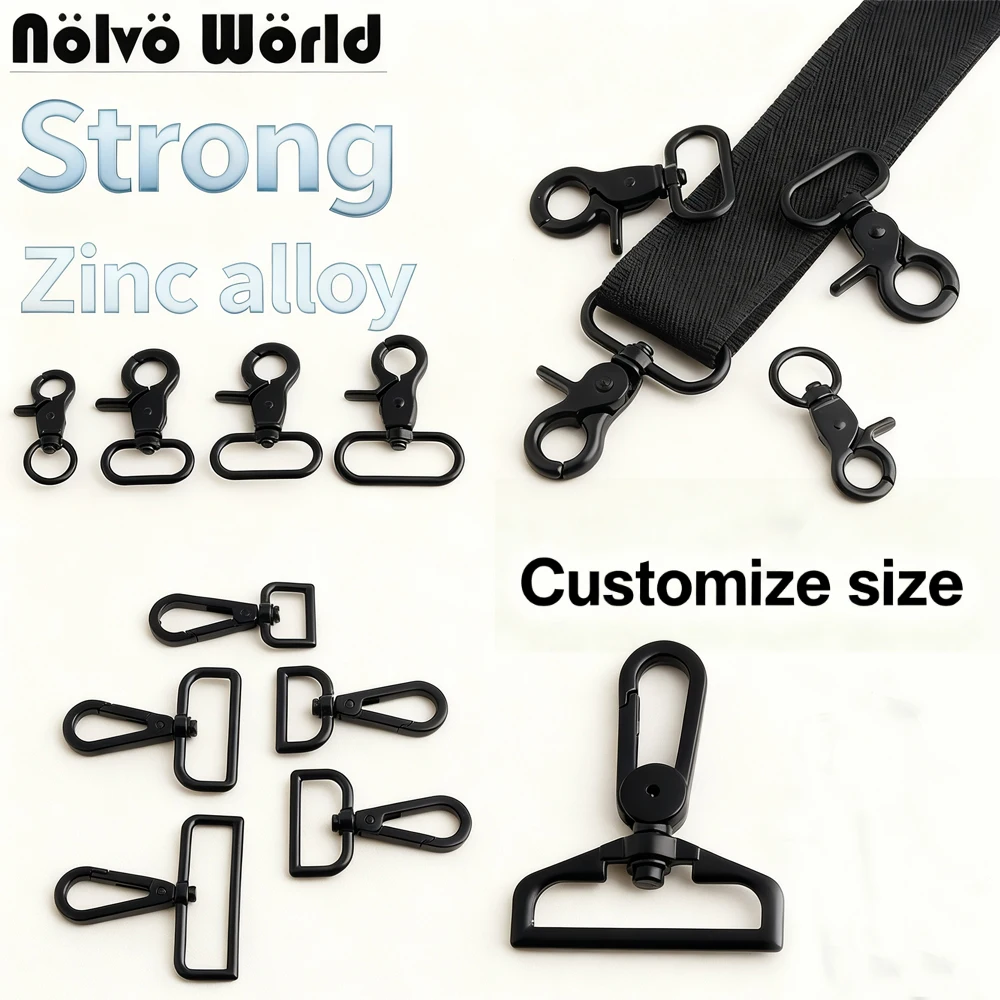 10/30/50PCS Black Metal Carabiner Buckles Snap Hook For Bag Strap Hanger Dog Collar Leash Swivel Clasps Trigger Clip Accessories