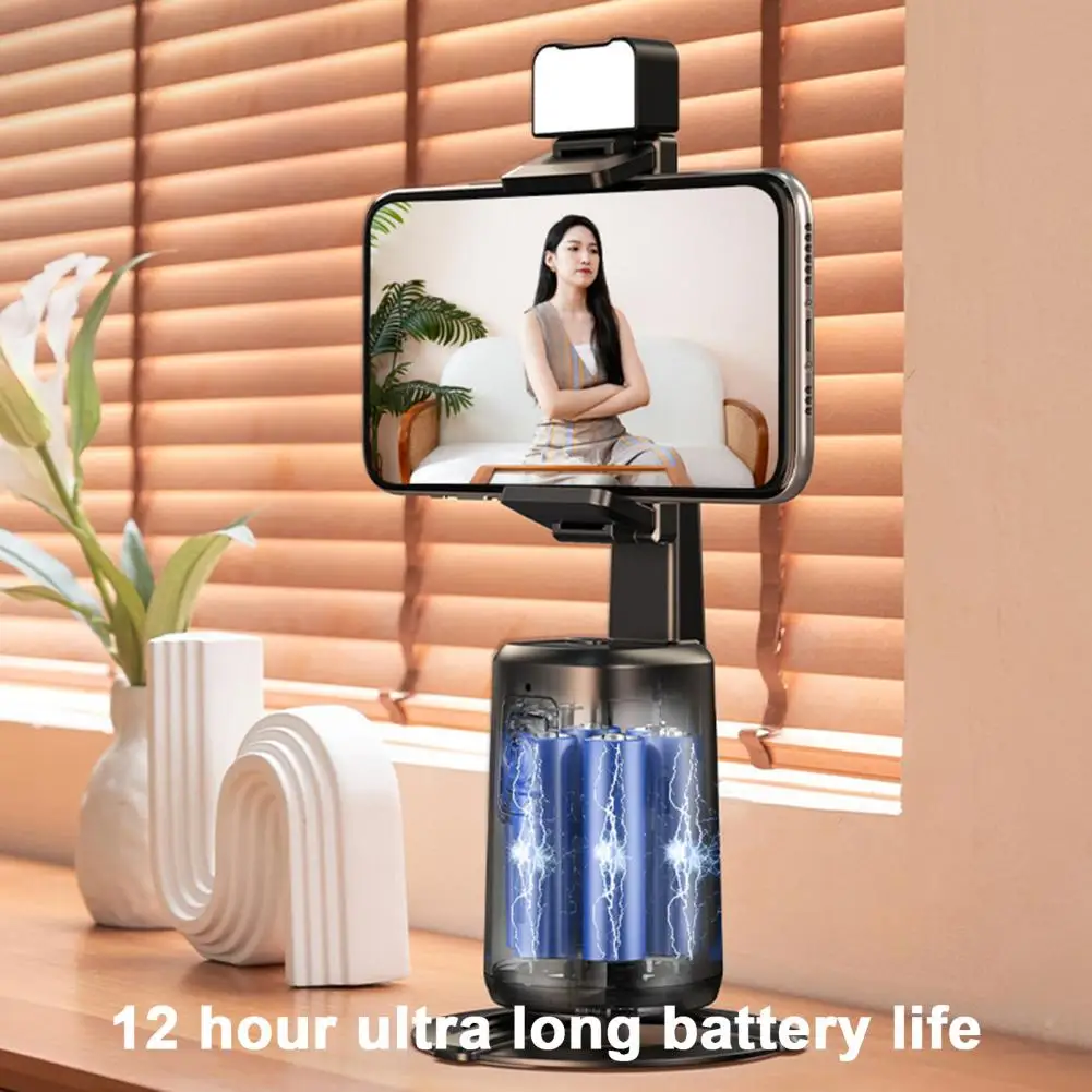 Live Broadcast Phone Holder Smartphone Auto Face Tracking Tripod 360-degree Rotating Camera Holder for Easy Installation