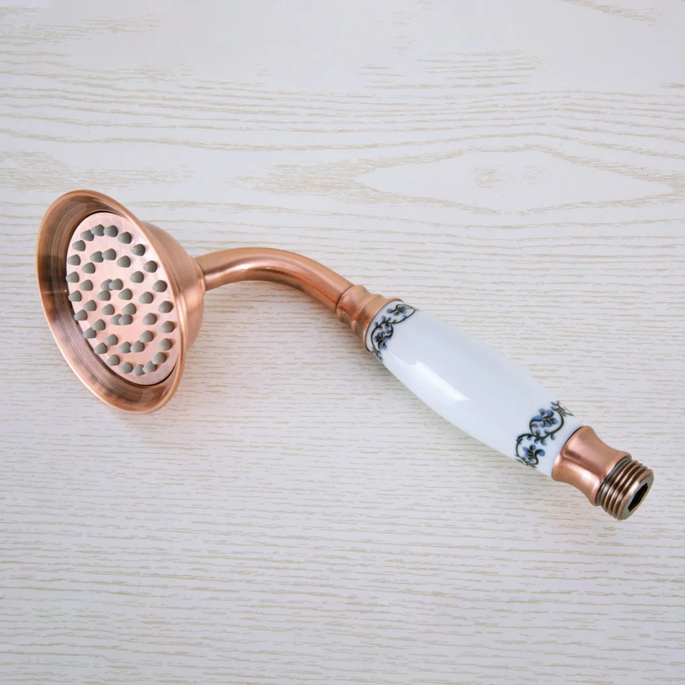 Shower Heads Antique Red Copper Bathroom Hand Held Shower Sprayer Head For Bathroom Saving Water Shower Faucet zhh019