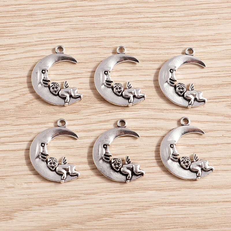 Tusember 15 Stück Legierung Gemischte Metall-Anhänger mit Kreuz, Blume, Bär, Muschel und Mond für Halsketten, Ohrringe und Schmuckherstellung – Detail 14