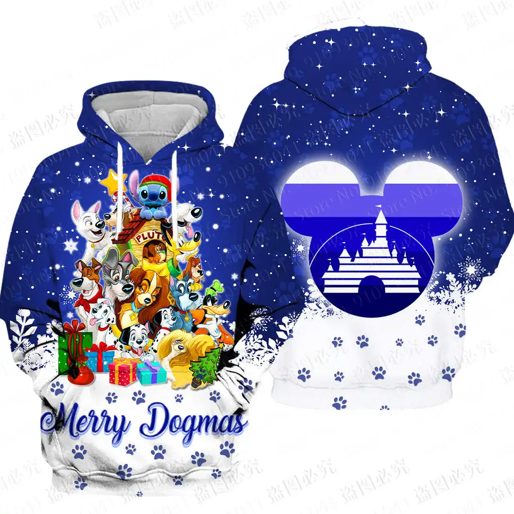 

Sweat à capuche joyeux Noël pour femme, impression Disney 3D, sourire, fermeture éclair, pull, souris, point, haute qualité