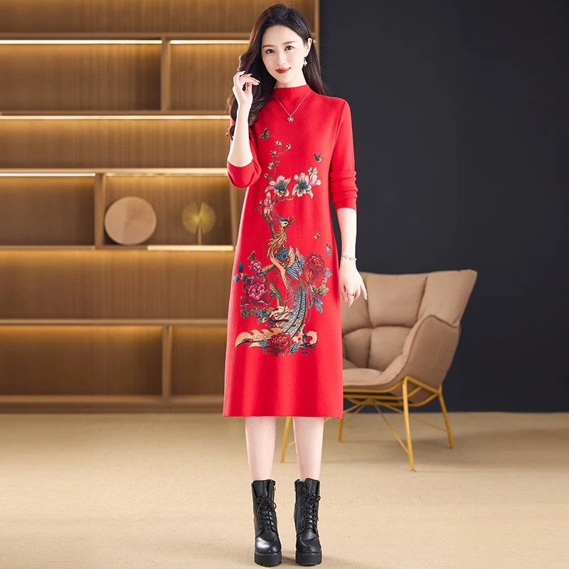 

Autumn Winter Woolen Knitted Floral Pullovers 2025 Elegant Bodycon Festival Sweaters Female Korean Vintage Luxury Prom Clothing