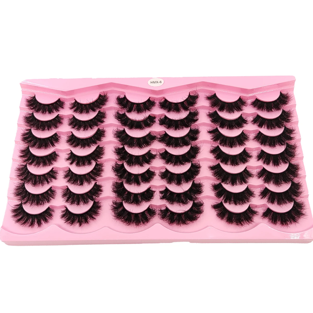 HBZGTLAD 21 Double Natural Striped Fluffy Artificial Mink Eyelash 3D False Eyelash Fluffy Curl False Eyelash Extended Makeup