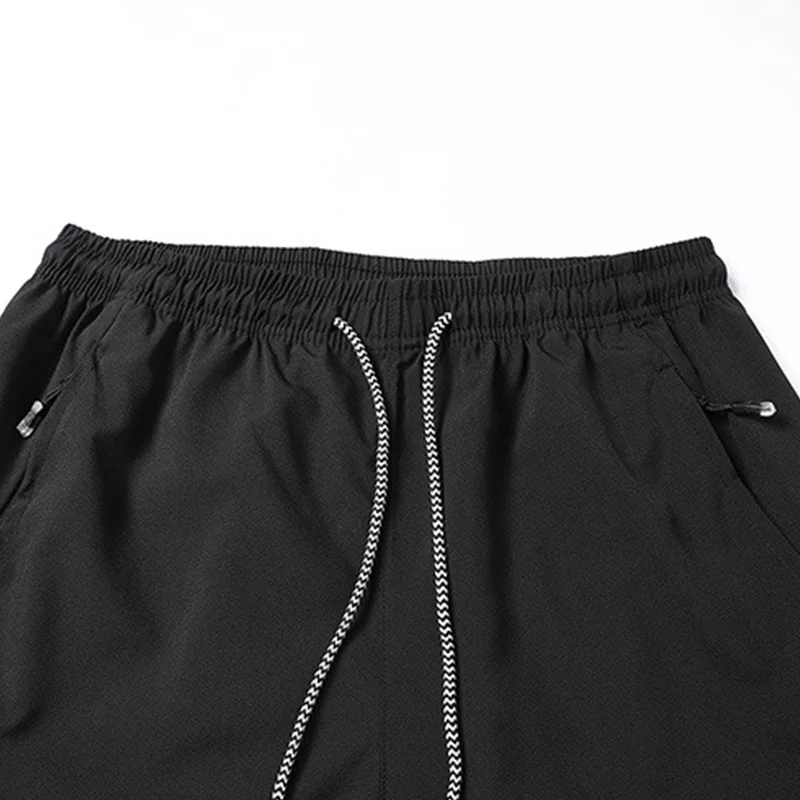 Men's Quick-drying Sports Casual Loose Elastic Shorts With Drawstring Lightweight Belt for Running and Sport