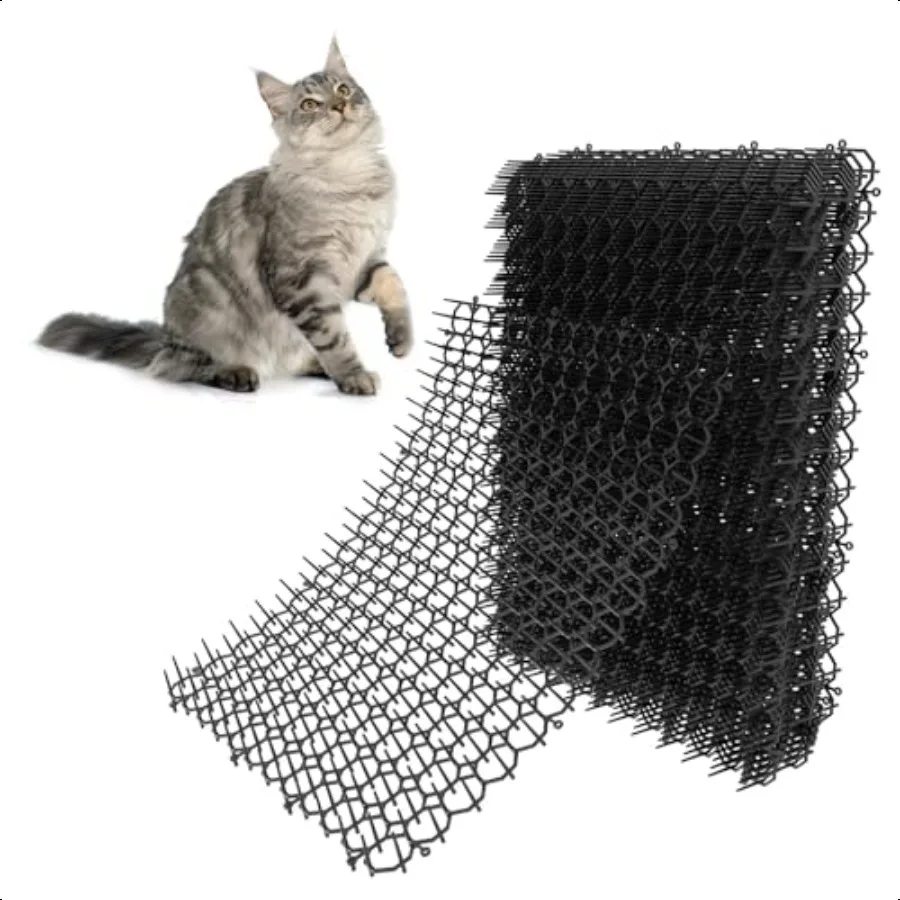 

16 x 13 Inch Cat Scat Mat with Spikes Outdoor Indoor Cat Deterrent Mat 10 Pack