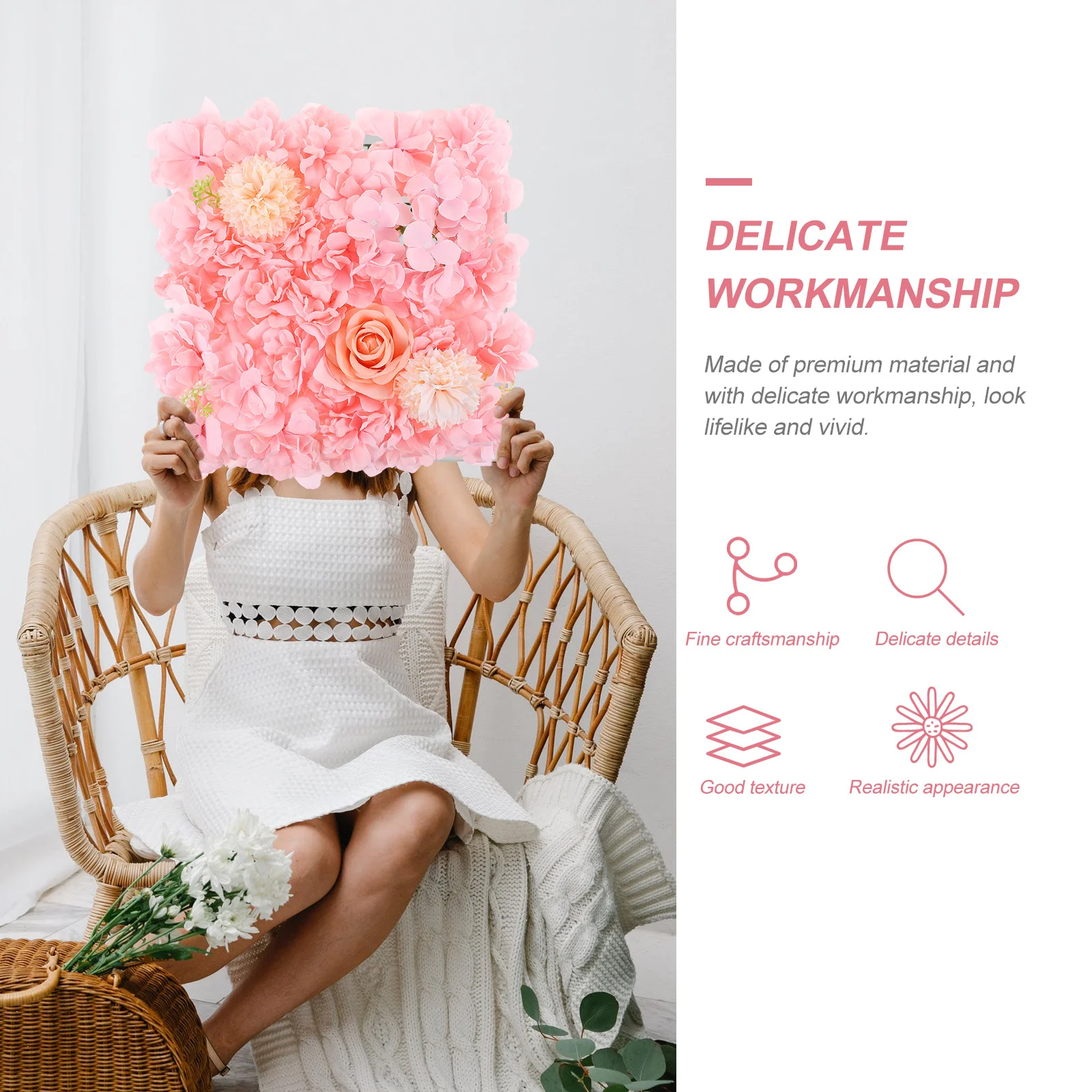 

Artificial Rose Flower Wall 3D Simulation Panel For Wedding Decoration Indoor Decorative Flower Wall Mat Party Backdrop Screen