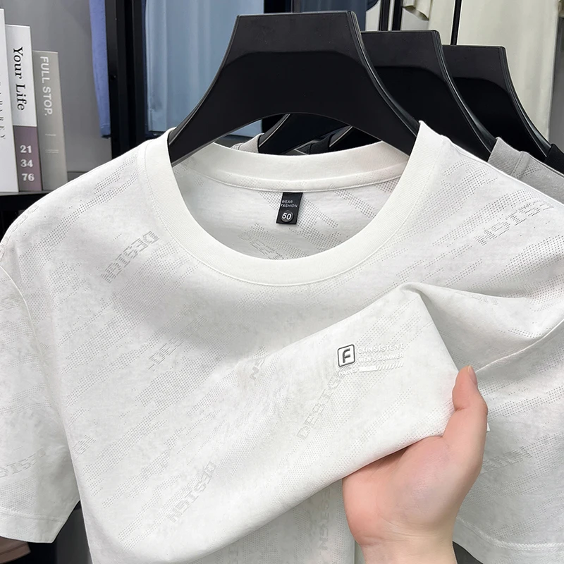 Unique printed luxury brand short sleeve T-shirt men's round neck summer breathable comfort new fashion casual high-quality top