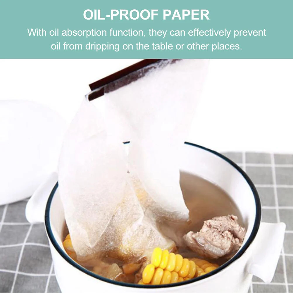 

48pcs Baking Papers Oil Absorbing Sheets For Fried Snack Mat Disposable Oil-Proof Paper Greaseproof Kitchen Wrapping Paper Party