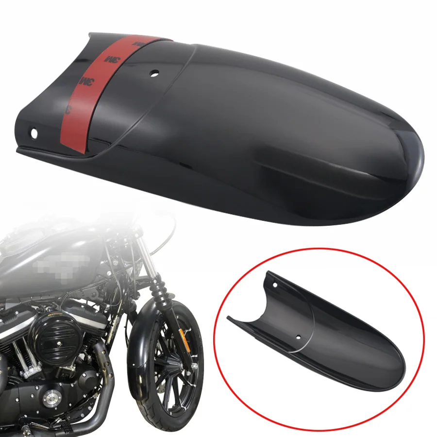 Motorcycle Gloss Black ABS Plastic Front Fender Mudguard Extender For Harley Dyna Street Bob Low Rider Sportster XL883 XL1200