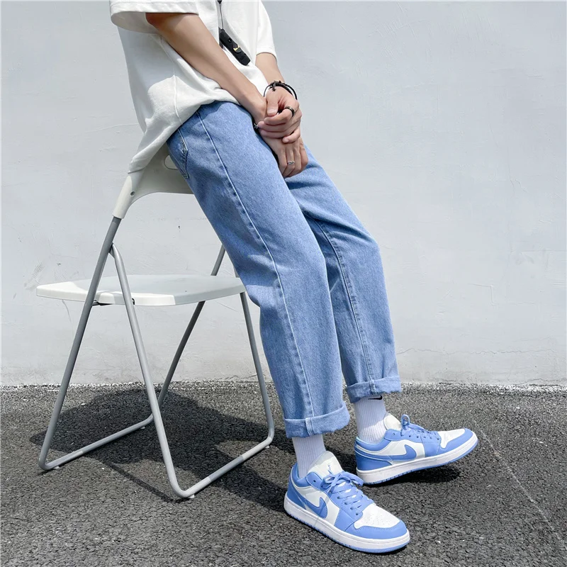 

Trendy Oversize Straight Leg Jeans Casual Loose Fit Color Versatile Straight Cut Jeans for Youth Spring Summer Street S...