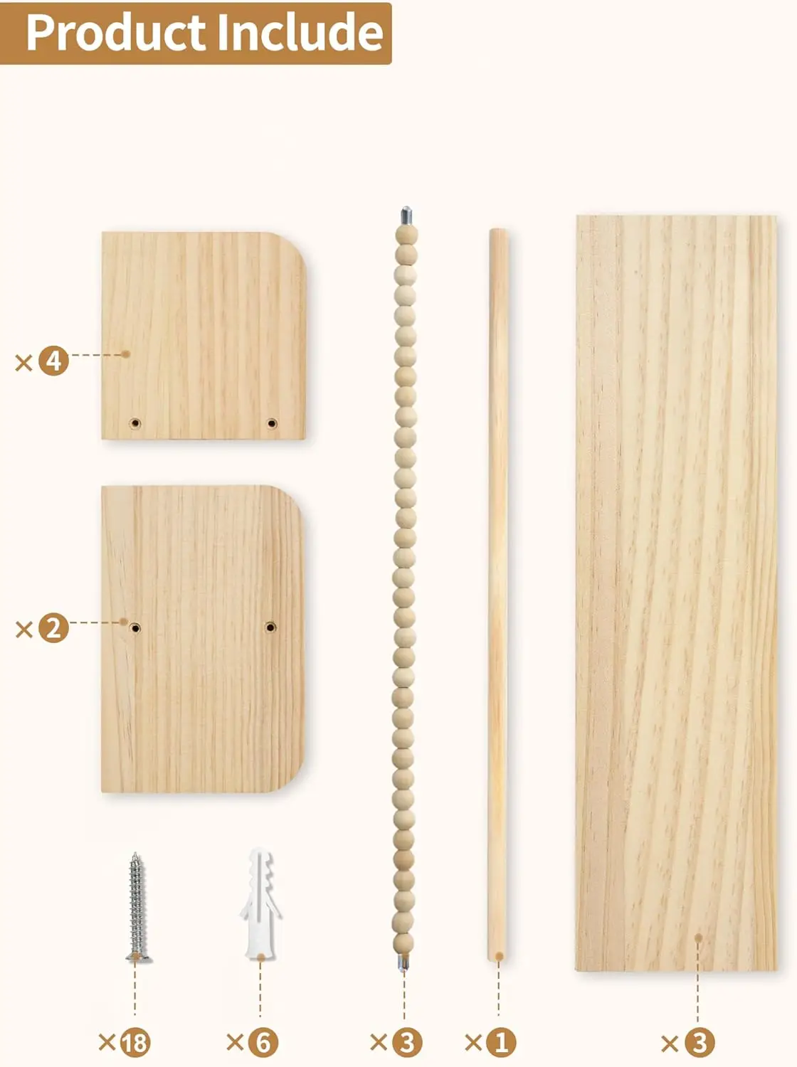 مجموعة من 3 أرفف عائمة من الخشب الطبيعي مع شريط منشفة لمنظم الحائط في الحضانة وغرفة النوم والمطبخ #5