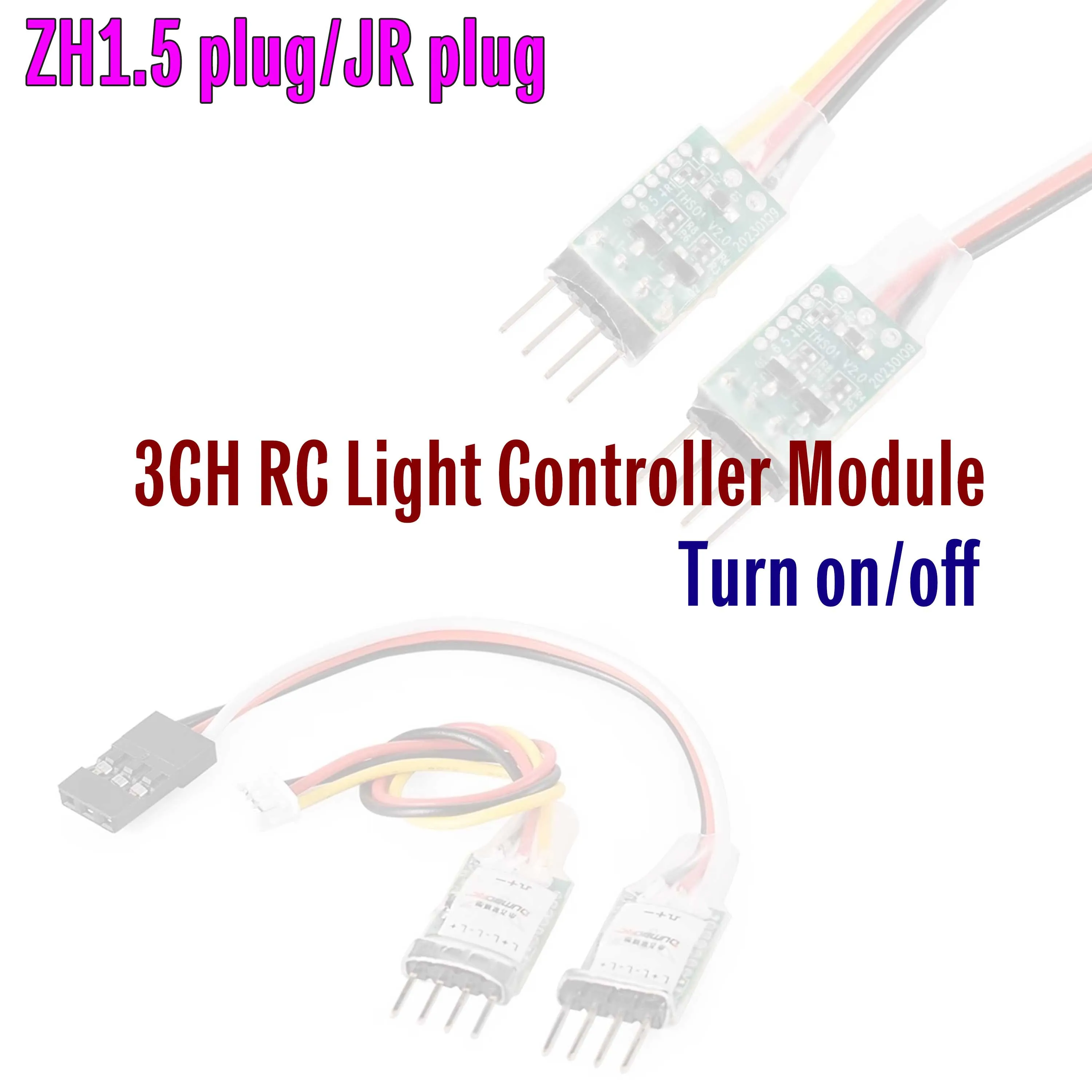 

DUMBORC 3CH RC Light Controller Module LED Switch Panel System Turn on/off ZH1.5/JR for RC Mini Car Fixed-wing Aircraft Parts
