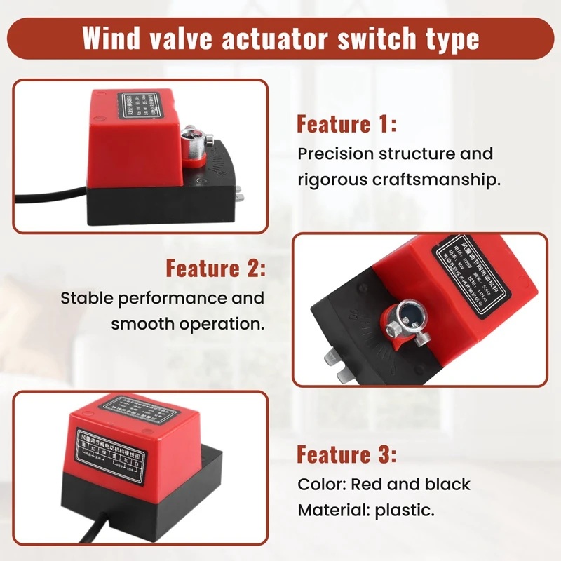 Air Damping Valve Ac220v Electric Duct Electric Damper Actuator For Ventilation Valves With Signal Feedback