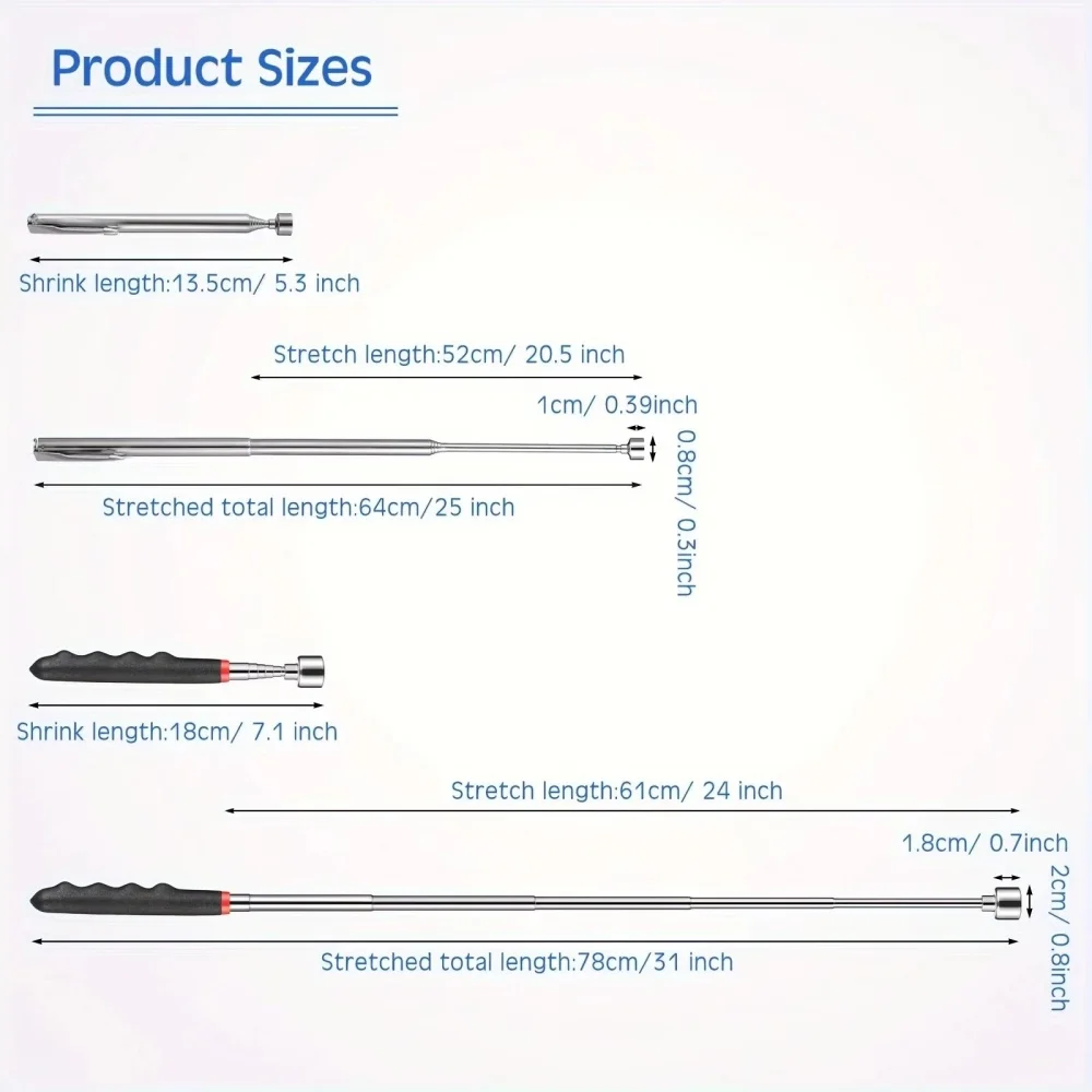 Magnetic Picker Mini Portable Telescopic Magnetic Magnet Pen For Picking Up Nut Bolt Extendable Pickup Rod Stick