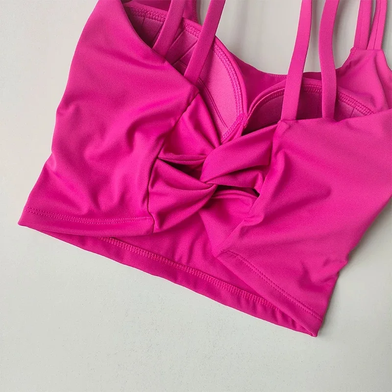 Damen All-in-One Sport-BH, stoßfest, schnelltrocknend, Yoga-Fitness-Laufweste mit Schönheitsrücken-Design für das Training – Detail 12