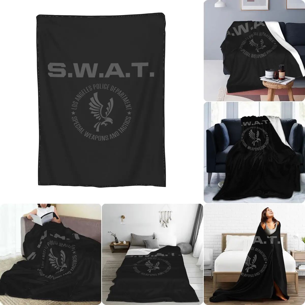 Swat Lapd Los Angeles Police Dep Tv Series S.W.A.T. Reboot Inspired Ultra-Soft Micro Fleece Blanket Fluffy