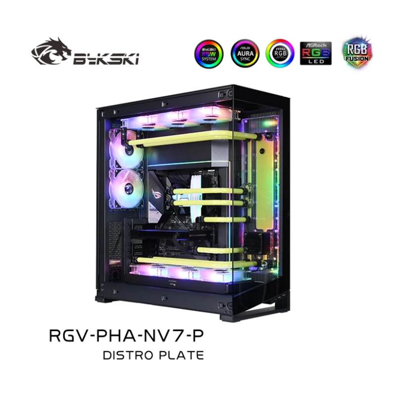 Bykski Acrylic Distro Plate /Board Cooler Solution for PHANTEKS NV7 /Kit for CPU and GPU Block /Instead Reservoir