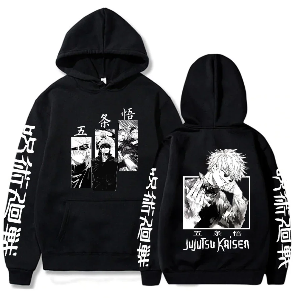 Japan Anime Jujutsu Kaisen Men Women Hoodies Satoru Gojo Loose Sweatshirt Unisex Autumn Warm Casual Streetwear