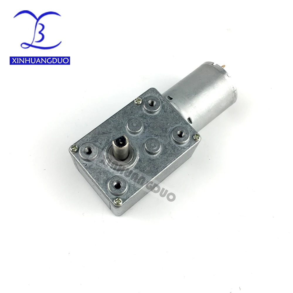 24V DC Geared Motor 370 High Torque Reversible Worm Gear Motor 2-160 RPM Speed Reduction Gearbox