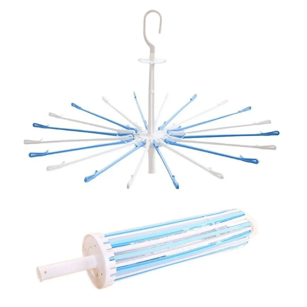 

Plastic Umbrella Drying Rack 20-clip Multifunctional Clothes Towel Rack Foldable Windproof Diaper Hanging Clothes Hanger
