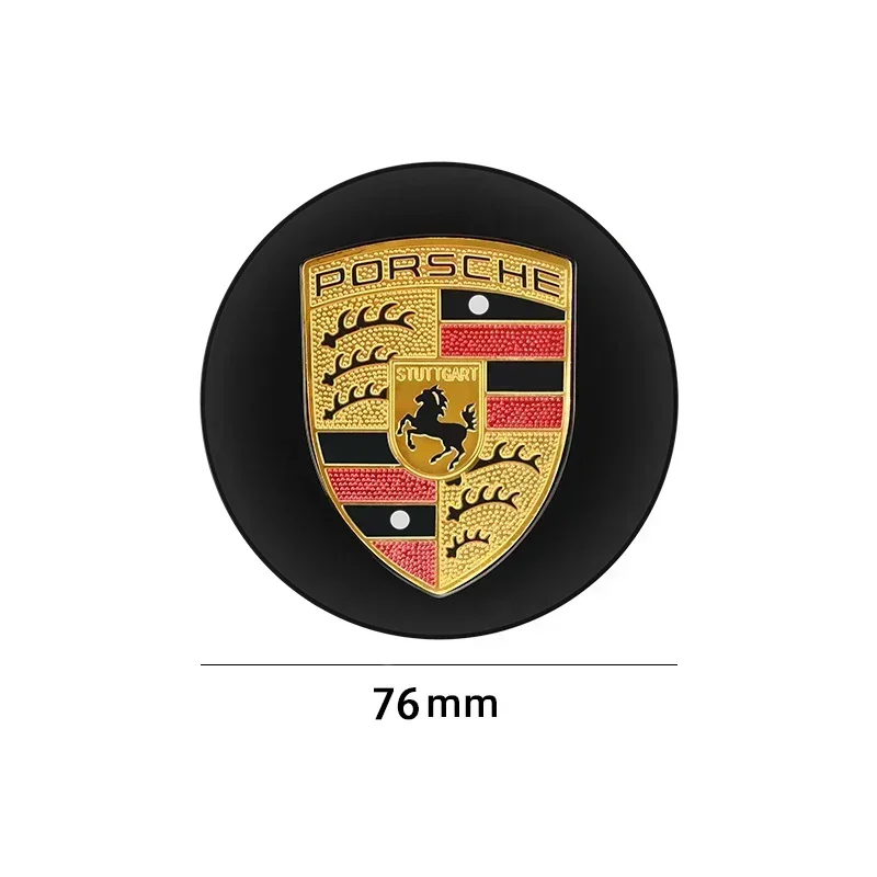 4PCS 76/65mm Wheel Center Cap Logo Hub Cover Badge Emblem For Porsche Boxster Cayenne Panamera Macan Cayman 911 918 996 917 991