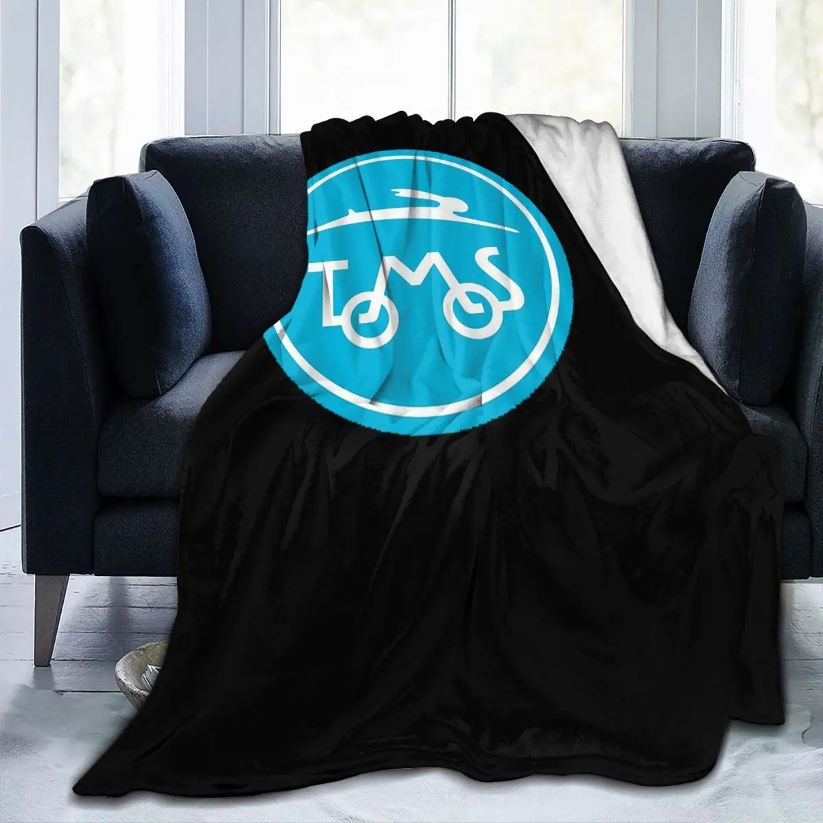 

Tomos Moped Blanket Flannel Sofa Throw Blanket Portable for Home Bedroom Travel Throws Bedspread Quilt