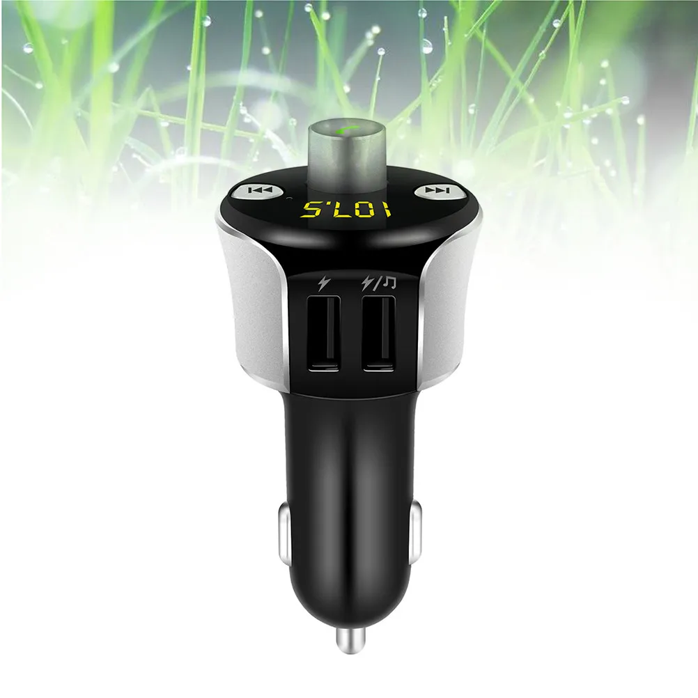 

Car Player Car Mounted Mp3 Fm Transmitter Multifunction Vehicle Media Player USB Dual Device Charging