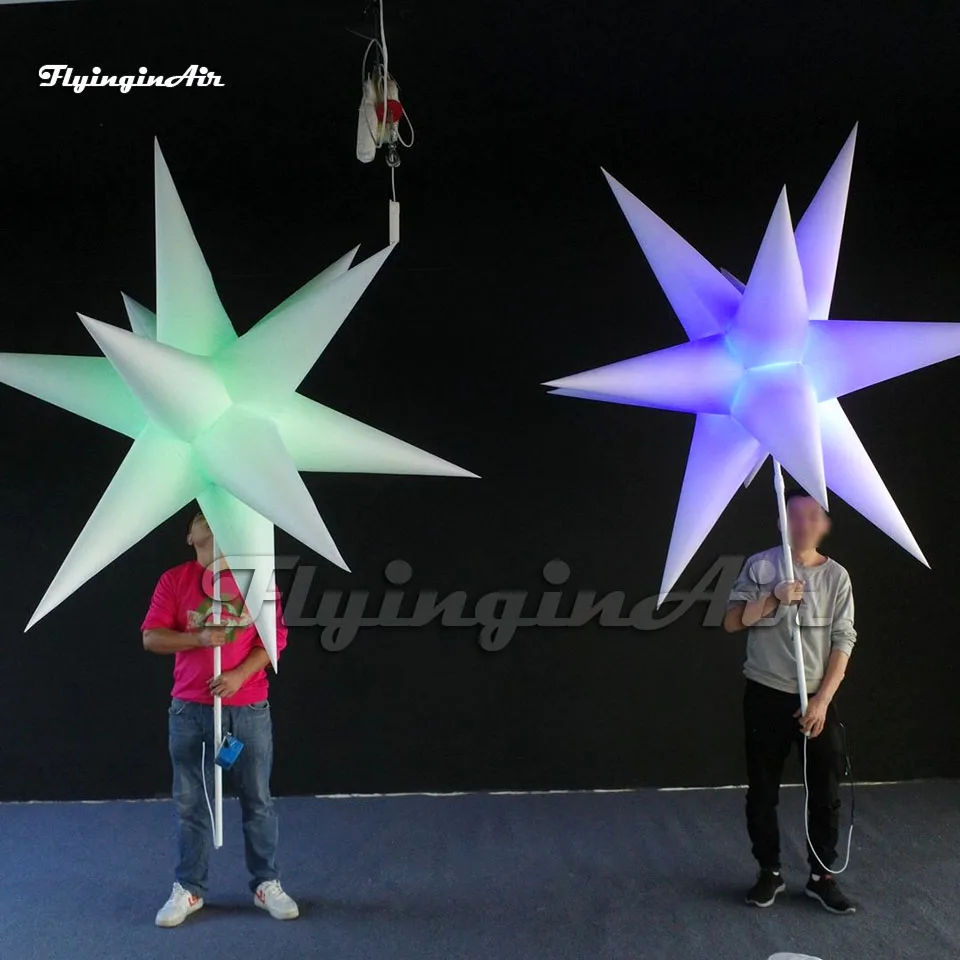 

Fantastic Parade Performance Holding Illuminated White Inflatable Star Balloon Puppet With LED Light For Parade Show