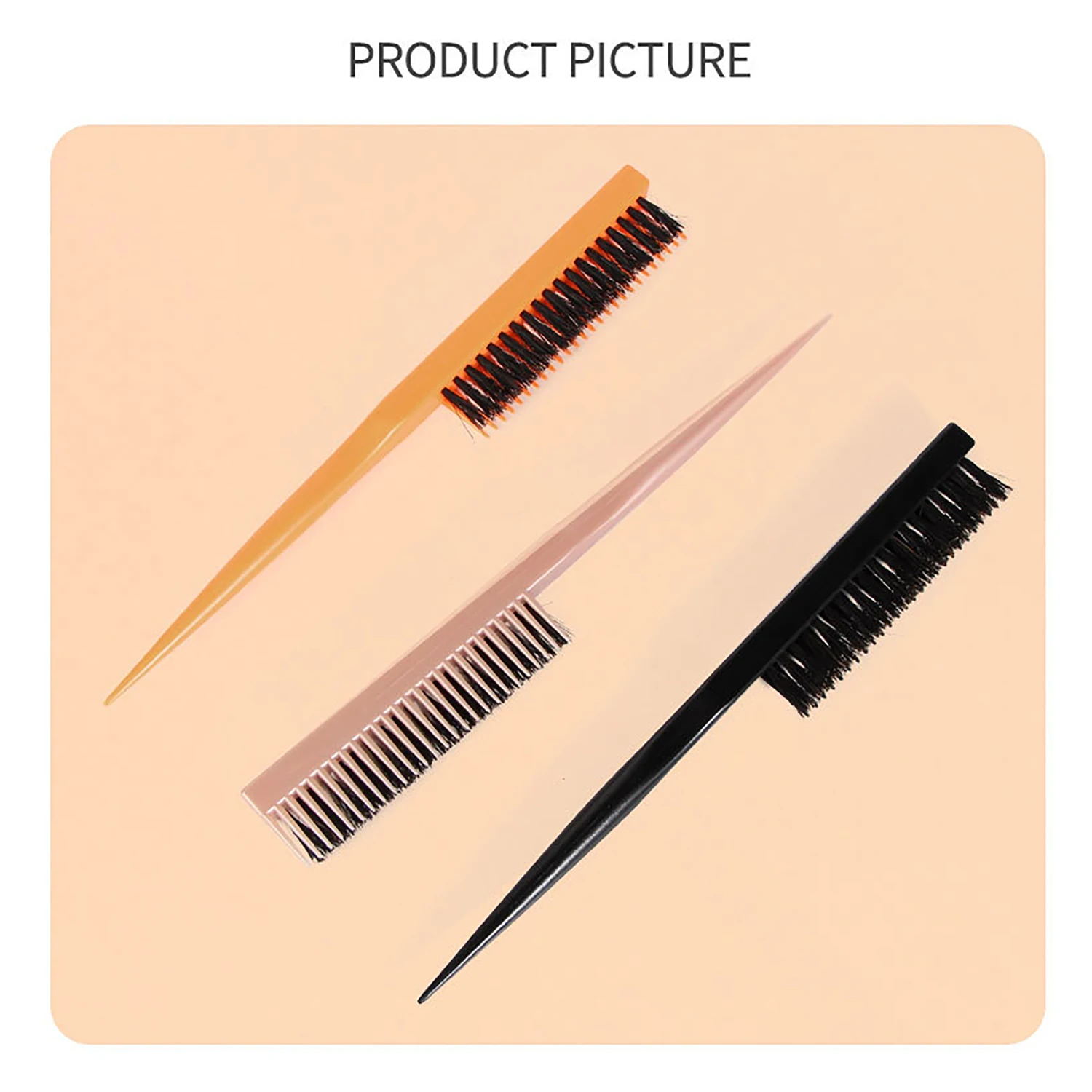 Soft Bristle Teasing Brush for Slick Back Hair, Backcombing, Smoothing Baby Hairs to Create Volume and Sleek Hairstyle