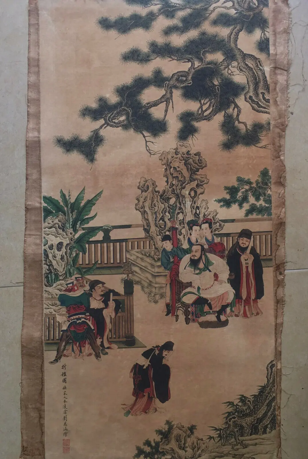 

Chinese Old Scroll Liu lingcang 's figure Painting Rice Paper Painting Slice