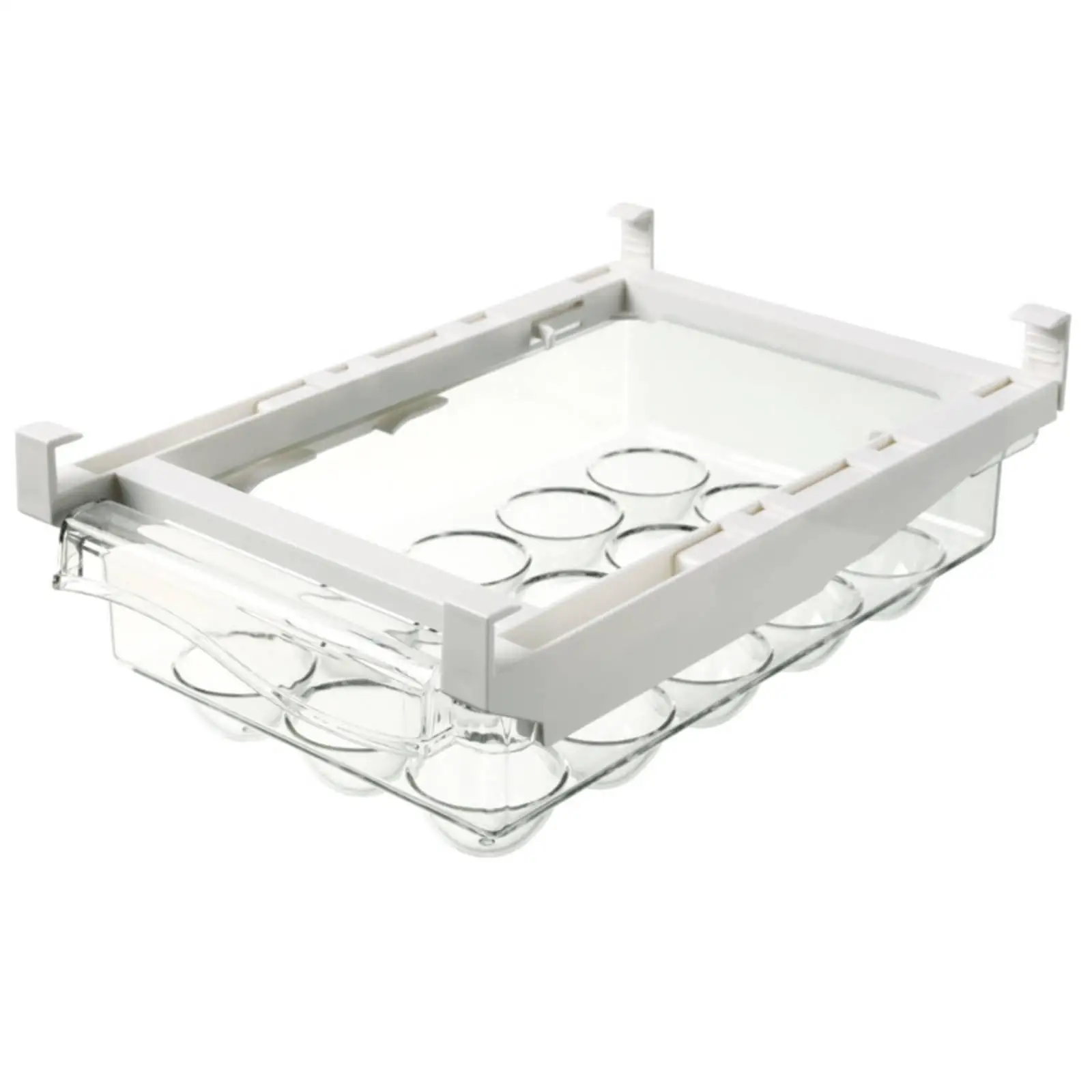 Fridge Drawer Organizer for Refrigerator Shelf Clear PET ABS Pullout Kitchen Slide Storage Box for Vegetables Cans