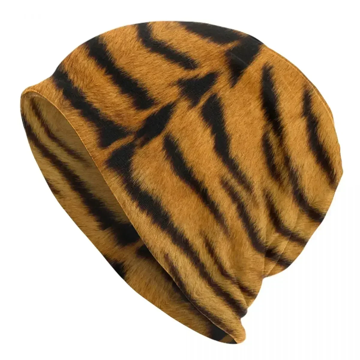 Realistic Tiger Skin Warm Knitted Cap Fashion Bonnet Hat Autumn Winter Outdoor Beanies Hats for Unisex Adult