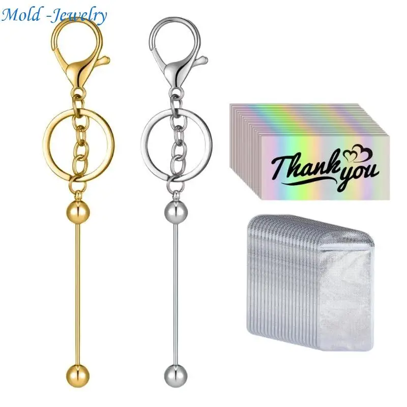 

69HB Blank Keychain for Beads Personalize Your Purse or Keys With Styles