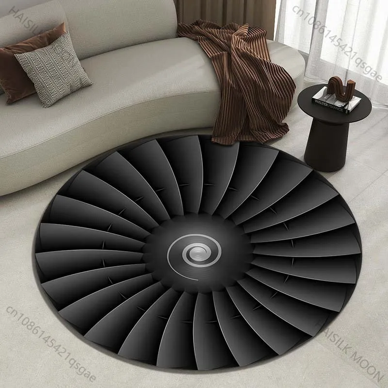 

Multiple sizes Jet engine turbine blades Print Round Carpet Living Room Bedroom Table Chair Sofa Decorative Carpet Luxury gifts